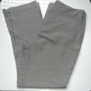 Nicole Miller Plaid Houndstooth Straight Leg Ankle Slit High-Rise Dress Pants 14